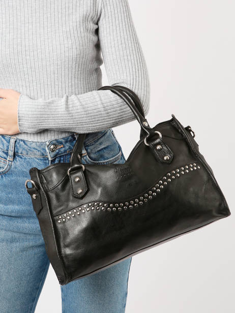 Handtas Leder Basilic pepper Zwart glam BGLA22 ander zicht 2